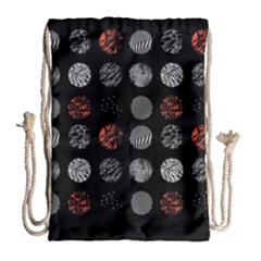 Black And Multicolored Polka Dot Artwork Digital Art Drawstring Bag (large) by Jancukart