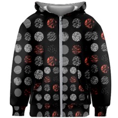 Black And Multicolored Polka Dot Artwork Digital Art Kids  Zipper Hoodie Without Drawstring by Jancukart