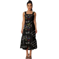 Black Background With Text Overlay Mathematics Formula Board Square Neckline Tiered Midi Dress by Jancukart