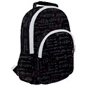 Black Background With Text Overlay Digital Art Mathematics Rounded Multi Pocket Backpack View2