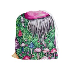 Liberty Cap Magic Mushroom Drawstring Pouch (xl) by GardenOfOphir