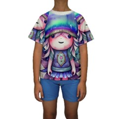 Necromancy Conjuration Magical Kids  Short Sleeve Swimwear by GardenOfOphir