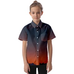 Sky Gradient Kids  Short Sleeve Shirt by artworkshop