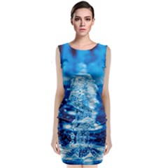 Water Blue Wallpaper Sleeveless Velvet Midi Dress by artworkshop