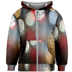 Rain On Window Kids  Zipper Hoodie Without Drawstring by artworkshop