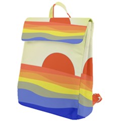 Sunset Nature Sea Ocean Flap Top Backpack by Ravend