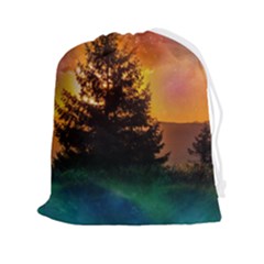 Tree Nature Landscape Fantasy Drawstring Pouch (2xl) by Ravend