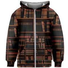 Books Bookshelf Bookcase Library Kids  Zipper Hoodie Without Drawstring by Ravend