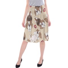 Beagle Satin Short Sleeve Pajamas Set Midi Beach Skirt by coretdikit