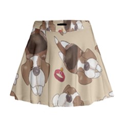 Beagle Satin Short Sleeve Pajamas Set Mini Flare Skirt by coretdikit