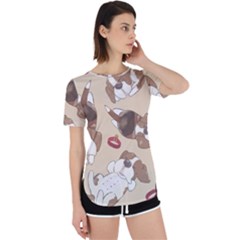 Beagle Satin Short Sleeve Pajamas Set Perpetual Short Sleeve T-shirt by coretdikit