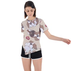 Beagle Satin Short Sleeve Pajamas Set Asymmetrical Short Sleeve Sports Tee by coretdikit