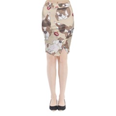 Beagel150dpi Patternbeagle8x8cm Midi Wrap Pencil Skirt by coretdikit