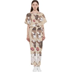 Beagel150dpi Patternbeagle8x8cm Batwing Lightweight Chiffon Jumpsuit by coretdikit