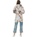 Beagel150dpi Patternbeagle8x8cm Women s Long Oversized Pullover Hoodie View2