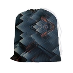Background Pattern Geometric Glass Mirrors Drawstring Pouch (2xl) by Ravend