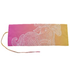 Unicorm Orange And Pink Roll Up Canvas Pencil Holder (s) by lifestyleshopee