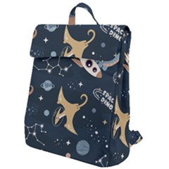 Space Theme Art Pattern Design Wallpaper Flap Top Backpack by Ravend