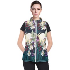 Ai Generated Flower Orchids Bloom Flora Nature Women s Puffer Vest by Ravend