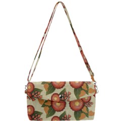 Flowers Leaves Pattern Flora Botany Drawing Art Removable Strap Clutch Bag by Ravend