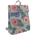 Flowers Petals Pattern Drawing Design Background Flap Top Backpack View2