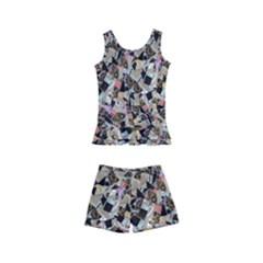 Mystic Geometry Abstract Print Kids  Boyleg Swimsuit by dflcprintsclothing