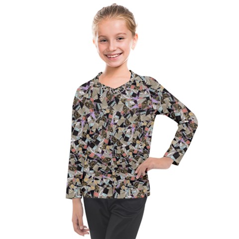 Mystic Geometry Abstract Print Kids  Long Mesh Tee by dflcprintsclothing