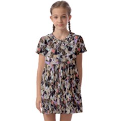 Mystic Geometry Abstract Print Kids  Asymmetric Collar Dress by dflcprintsclothing