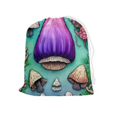 Veil Presto Psilocybin Superstition Agaric Trick Button Mushroom Sciopticon Diablerie Voodoo Fairy Drawstring Pouch (xl) by GardenOfOphir