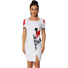 I Love Sandra Fitted Knot Split End Bodycon Dress by ilovewhateva