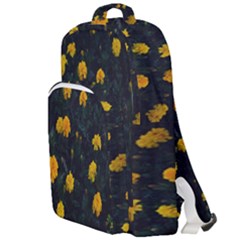 Bloomed Yellow Petaled Flower Plants Double Compartment Backpack by artworkshop