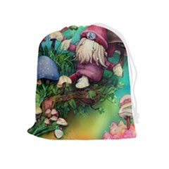 Vintage Flowery Mushroom Drawstring Pouch (xl) by GardenOfOphir