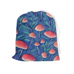 Witchy Mushrooms Drawstring Pouch (xl) by GardenOfOphir