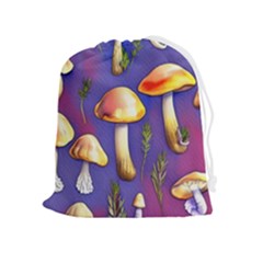 Farmcore Mushrooms Drawstring Pouch (xl) by GardenOfOphir