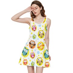 Owl Bird Cartoon Inside Out Racerback Dress by Jancukart