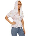 Weather Umbrella Rain Cloud Seamless Doodle Pattern Lightweight Drawstring Hooded Top View3