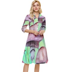 Historical Mushroom Forest Classy Knee Length Dress by GardenOfOphir
