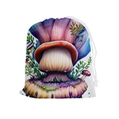 Forestcore Mushroom Drawstring Pouch (xl) by GardenOfOphir