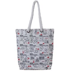 White Printer Paper With Text Overlay Humor Dark Humor Infographics Full Print Rope Handle Tote (small) by Jancukart