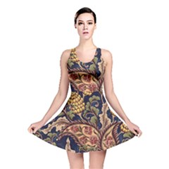 Leaves Flowers Background Texture Paisley Reversible Skater Dress by Jancukart