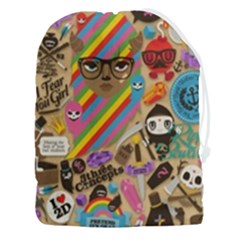 Multicolored Doodle Art Wallpaper Drawstring Pouch (3xl) by Jancukart