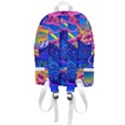 Psychedelic Colorful Lines Nature Mountain Trees Snowy Peak Moon Sun Rays Hill Road Artwork Stars Sk Zip Bottom Backpack View3