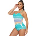 Tsunami Tidal Wave Wave Minimalist Ocean Sea Retro Full Coverage Swimsuit View2