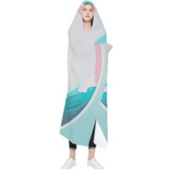 Tidal Wave Ocean Sea Tsunami Wave Minimalist Wearable Blanket by Pakemis