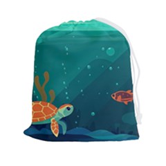 Ai Generated Ocean Sea Fish Aquatic Water Nature 5 Drawstring Pouch (2xl) by Pakemis