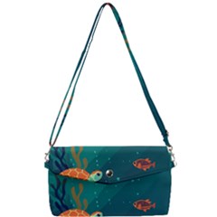 Ai Generated Ocean Sea Fish Aquatic Water Nature 5 Removable Strap Clutch Bag by Pakemis