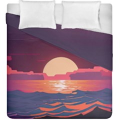 Sunset Ocean Beach Water Tropical Island Vacation 5 Duvet Cover Double Side (king Size) by Pakemis
