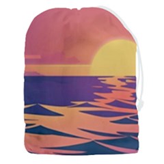 Sunset Ocean Beach Water Tropical Island Vacation Drawstring Pouch (3xl) by Pakemis