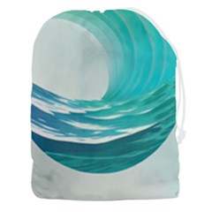 Tsunami Tidal Wave Wave Minimalist Ocean Sea 2 Drawstring Pouch (3xl) by Pakemis