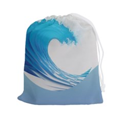 Wave Tsunami Tidal Wave Ocean Sea Water Drawstring Pouch (2xl) by Pakemis